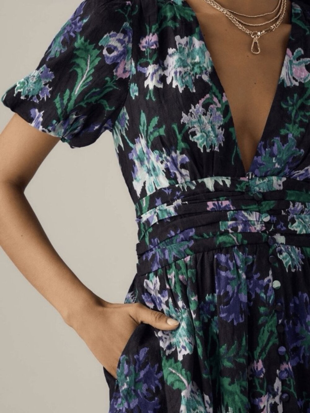NWT Anthropologie Katerina Maxi Button Front Floral Dress Medium - Picture 2 of 16
